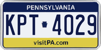 PA license plate KPT4029