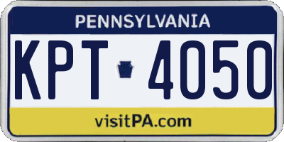 PA license plate KPT4050