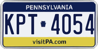 PA license plate KPT4054