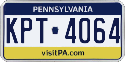 PA license plate KPT4064