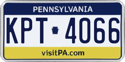 PA license plate KPT4066