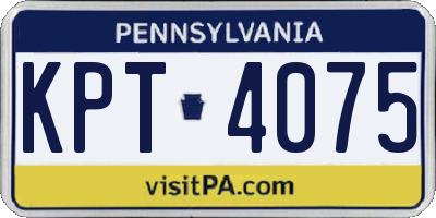 PA license plate KPT4075
