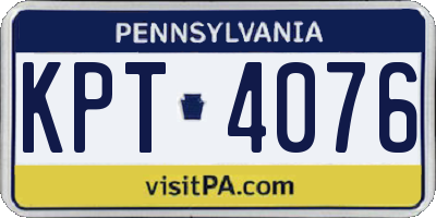 PA license plate KPT4076