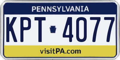 PA license plate KPT4077