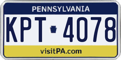 PA license plate KPT4078