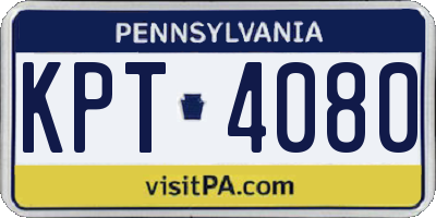 PA license plate KPT4080