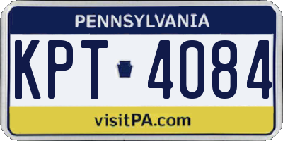 PA license plate KPT4084