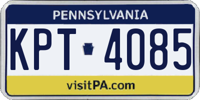 PA license plate KPT4085