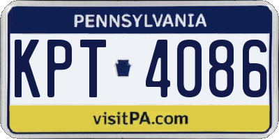 PA license plate KPT4086
