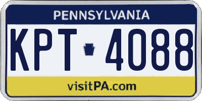 PA license plate KPT4088