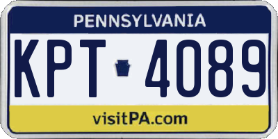 PA license plate KPT4089