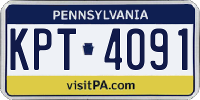 PA license plate KPT4091