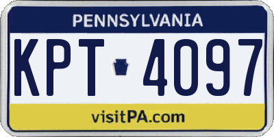 PA license plate KPT4097