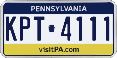 PA license plate KPT4111