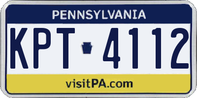 PA license plate KPT4112