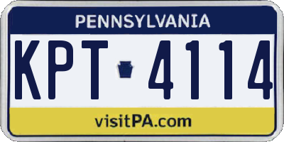 PA license plate KPT4114