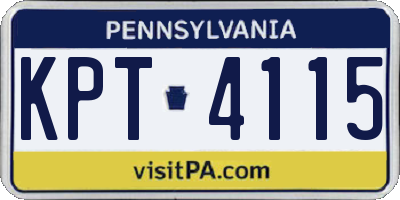 PA license plate KPT4115