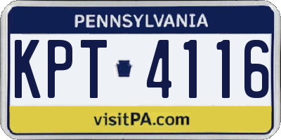 PA license plate KPT4116