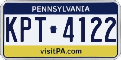 PA license plate KPT4122