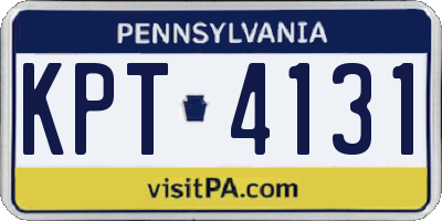 PA license plate KPT4131