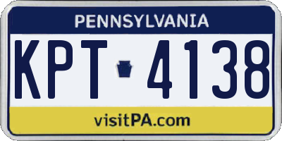 PA license plate KPT4138