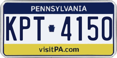 PA license plate KPT4150