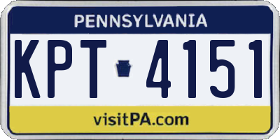 PA license plate KPT4151