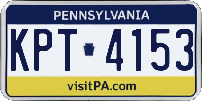 PA license plate KPT4153