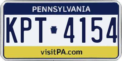 PA license plate KPT4154