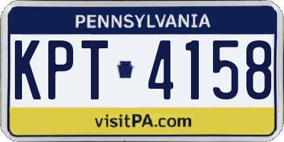 PA license plate KPT4158
