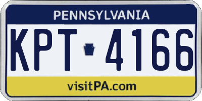 PA license plate KPT4166