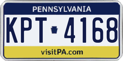 PA license plate KPT4168