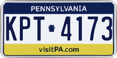 PA license plate KPT4173
