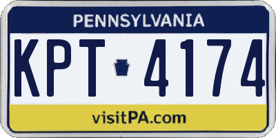 PA license plate KPT4174