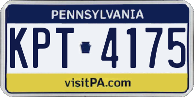 PA license plate KPT4175