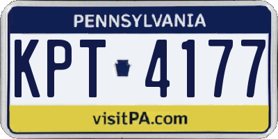 PA license plate KPT4177