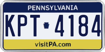 PA license plate KPT4184