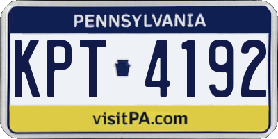PA license plate KPT4192