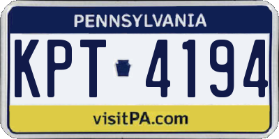PA license plate KPT4194