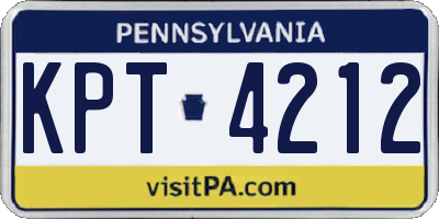 PA license plate KPT4212