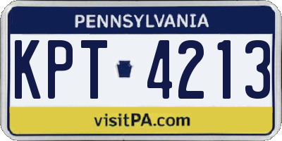 PA license plate KPT4213