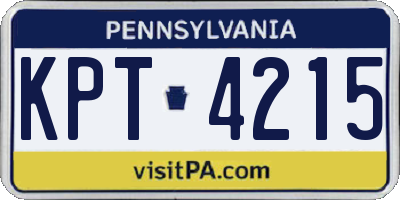 PA license plate KPT4215