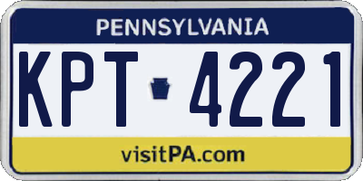 PA license plate KPT4221
