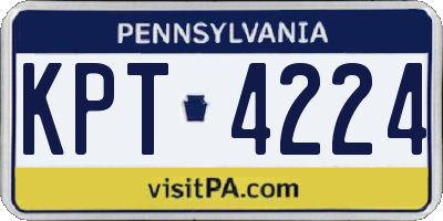 PA license plate KPT4224