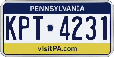 PA license plate KPT4231