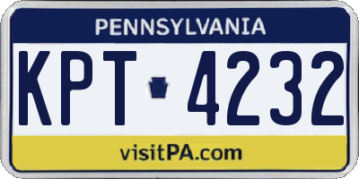 PA license plate KPT4232