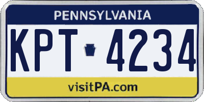 PA license plate KPT4234