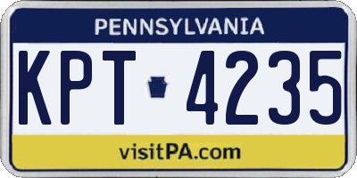 PA license plate KPT4235