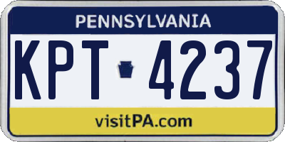 PA license plate KPT4237
