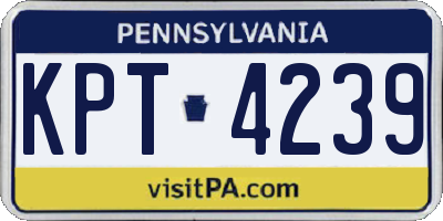 PA license plate KPT4239
